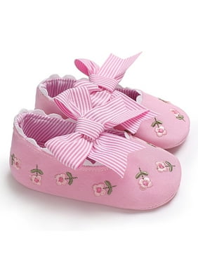 Facaily Newborn Baby Girl Shoes First Walkers Soft Soled Slipper Shoes Cradle PU Leather Walking Prewalkers